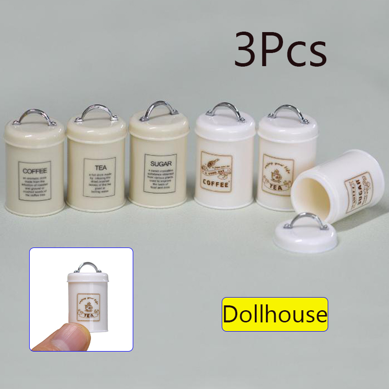 Coffee Y Tea - 3Pcs Miniature Dollhouse Mini Food/Tea/Coffee Cans