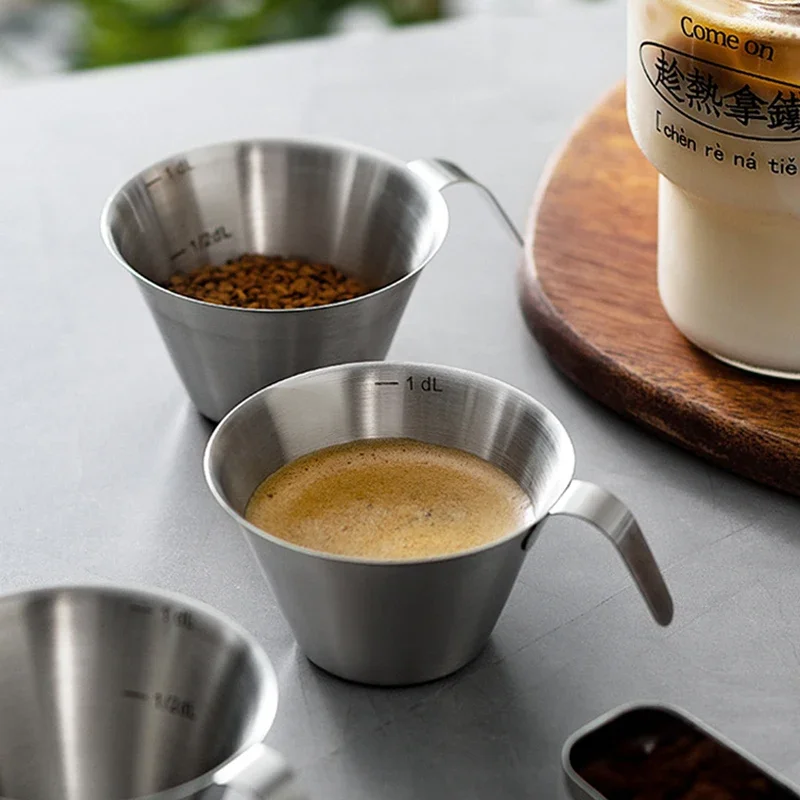 Barista Milk Jug - 100ml Measuring Cup Stainless Steel Espresso
