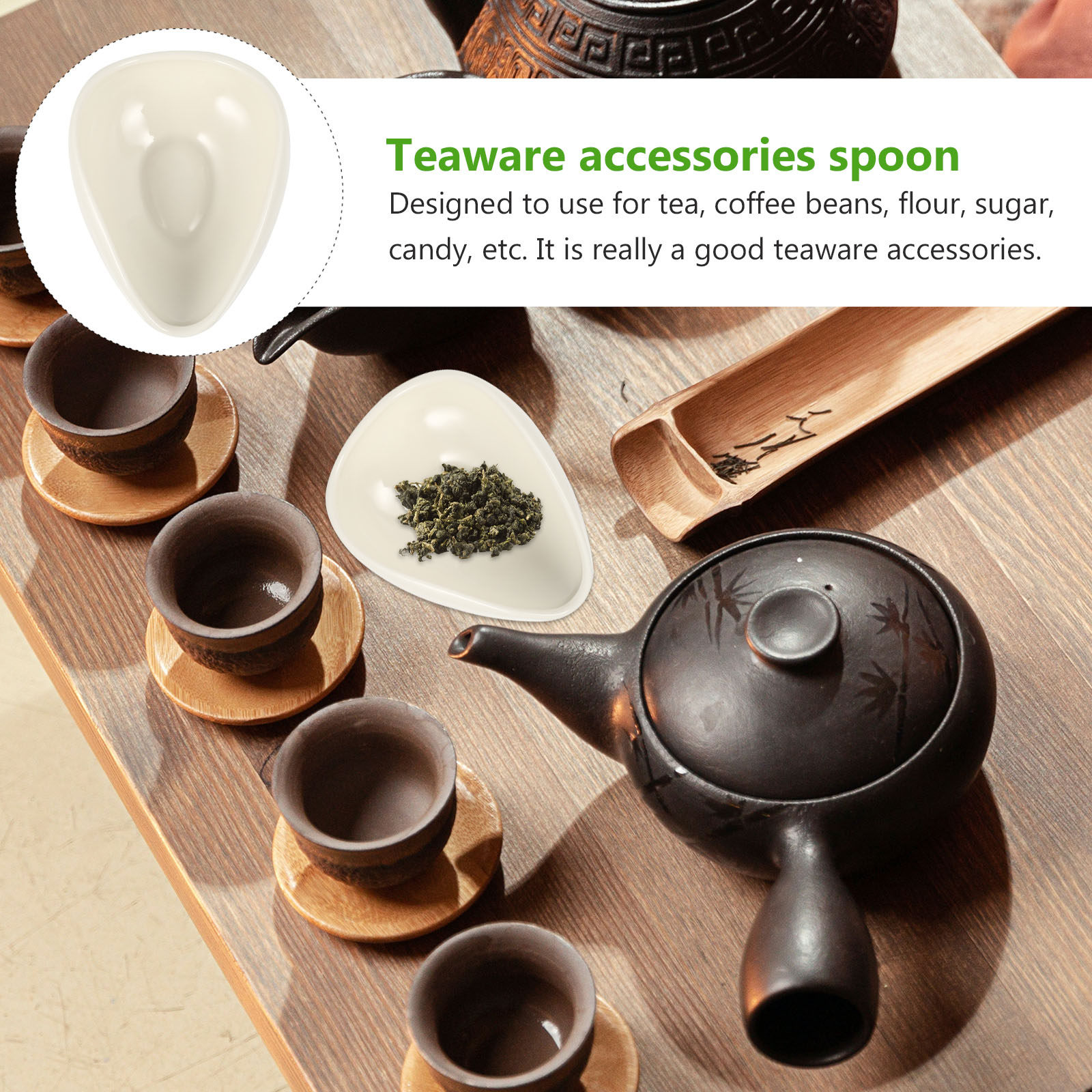 Coffee Tea Leaf And Bean - 2Pcs Ceramic Tea Scoop for Loose