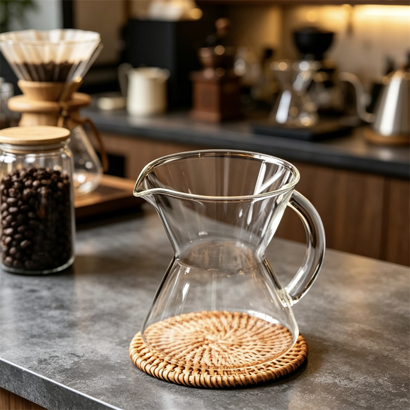 Pour Over Kettle - 300ml Conical Borosilicate Glass Coffee Server