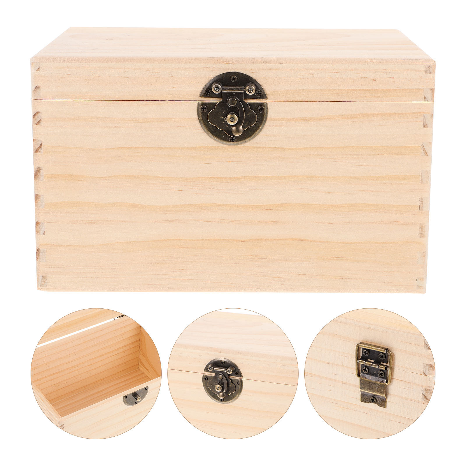 Coffee Tea Leaf And Bean - Sturdy Pine Wood Tea Box Storage