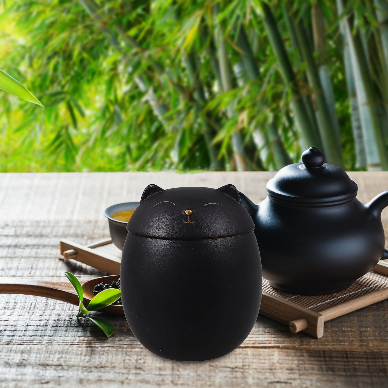 Ceramic Cat Shaped Airtight Te - огляд і ціна Coffee Tea Leaf And Bean