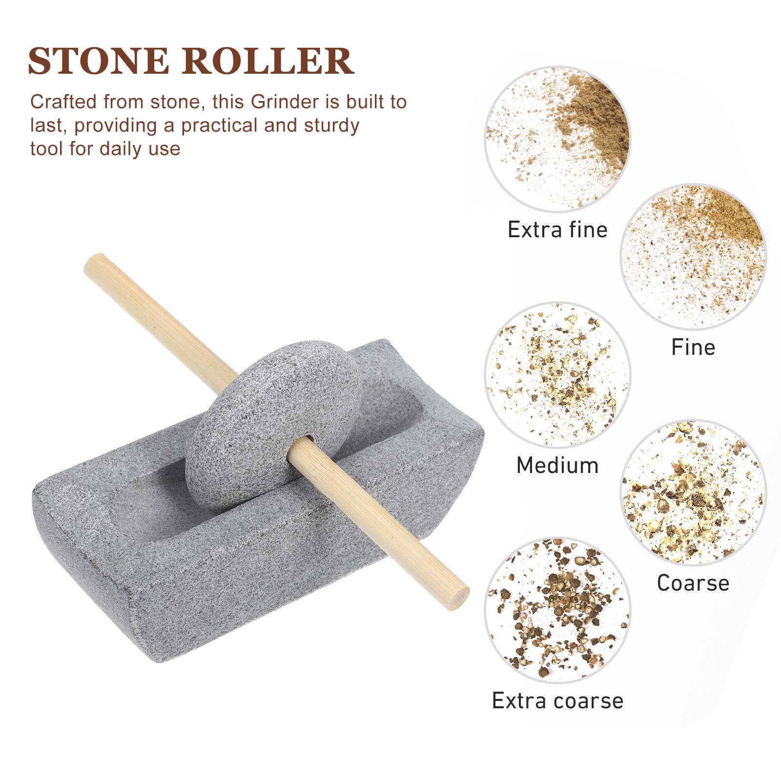 1Set Stone Pestle and Mortar M - огляд і ціна Coffee Tea Leaf And Bean